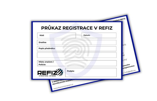 Průkaz registrace v REFIZ
